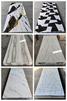 Panel Dinding Lembaran Marmer PVC Tahan Air Ringan 2mm2.5mm3mm Dekorasi Pelapis Interior Dalam Ruangan Batu Marmer Imitasi Plastik UV