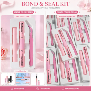 4in1 DIY Eyelash Bond and Seal Cluster <strong>Lash</strong> Kit Latex Free <strong>Lash</strong> <strong>Adhesive</strong> 5ML Professional DIY <strong>Lash</strong> Extension Tweezers Removal - Product Image 6