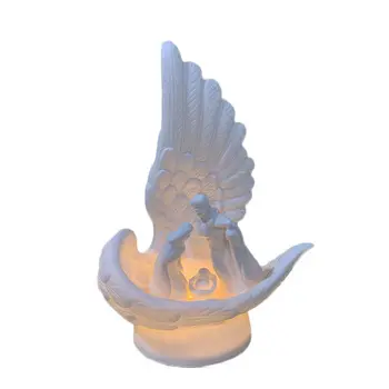 Sacra Famiglia Di Natale Home Decor Gesù Religioso Figurine di ceramica supporto di candela di ceramica con la luce del led