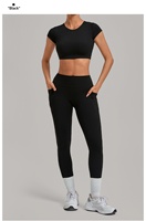 Ensemble de sport 2 pièces pour femme : haut et bas de sport respirants pour la gym, le fitness et la course à pied