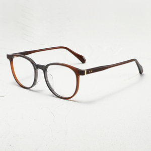 สต็อกแว่นตา2025แฟชั่นแว่นตาทรงกลมสีฟ้าเก๋ไก๋กรอบแว่นตารูปไข่ทำจากอะซิเตทที่ทนทาน - Product Image 2