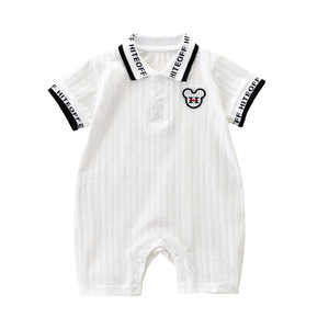 Conjunto de Verano Ligero de una Pieza para Bebés, Diseño Adorable para Niños Pequeños Chaqueta de Bebé de Manga Corta Transpirable de Algodón Puro para Recién Nacido - Product Image 6