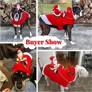 ZYZ PET Dog Christmas Costume Puppy Shirt Cosplay Outfit Christmas Dog Clothes Warm Outdoor