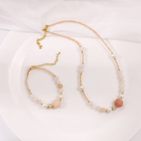Collier et bracelet perlés en jade, perles œil-de-chat et soie dorée, style rétro, pour femmes et jeunes filles, à porter au quotidien