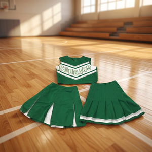 Costume de pom-pom girl pour femmes, haut court de cheerleading avec mini-jupe plissée - Product Image 3