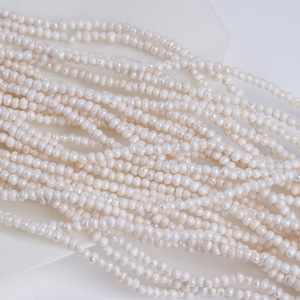 Perles d'eau douce blanches naturelles de 18 cm2-2,2 mm, fil de perles mini, bijoux DIY, produit semi-fini - Product Image 3