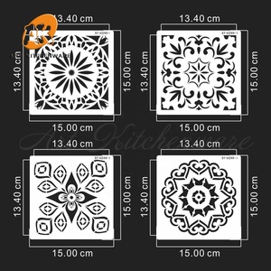 16pcs Piquage Carré Personnalisé Gâteau Pochoirs Décoration Plastique Modèle Glaçage Royal Aérographe Peinture <span class=keywords><strong>Dessin</strong></span> Art Pochoir ST-6055 - Product Image 6