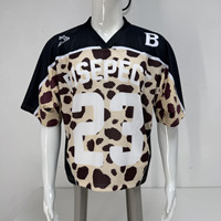 Maillot de football américain en tissu mesh respirant pour homme, style rétro, chemise de rugby pour le streetwear ou l'entraînement
