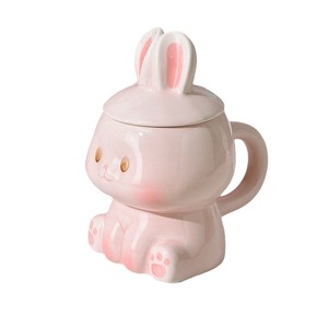 Taza de Porcelana con Dibujos Animados de Conejitos, Ecológica, Linda Taza de Café con Leche para Fiestas de Pascua, con Tapa, Regalo - Product Image 4
