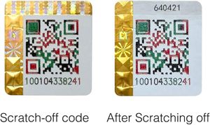 激光银全息标签彩虹防伪安全贴纸代码彩色序列号刮刮纸标签 - Product Image 5