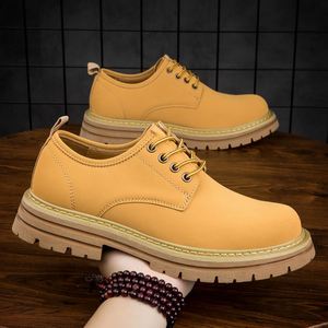 Botas de Hombre para Caminar, Otoño, Nuevas, de Cuero, Casuales, para Exteriores, Cómodas, Impermeables, con Suela Gruesa - Product Image 3