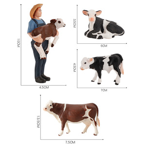 Simulazione modello di bovini da fattoria <span class=keywords><strong>Simmental</strong></span> mucca che tiene la decorazione del pascolo dell'allevatore di vitelli - Product Image 5