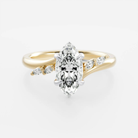 de bagues de fiançailles en Moissanite 2ct coupe poire S925 bagues en Moissanite en argent Sterling bijoux bague Moissanite