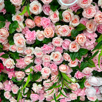 Promesse 8ft * 8ft personnalisé coloré fleur mur enrouler 5D fleur mur toile de fond Rose fleur mur