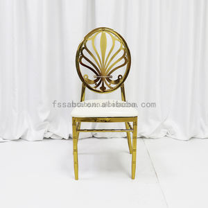 Élégantes Chaises Phénix Chivari de Salle à Manger, Rembourrées, Plaqué Or et Métal Blanc Électrolytique, pour Hôtels, Mariages et Événements - Product Image 5