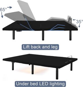 Tecforcareスプリットキング調整可能ベッドベースデュアルリモート4充電ポートワイヤレスコントロールマッサージゼロ重力ベッドフレーム - Product Image 5