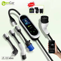 Chargeur EV portable tout-en-un 32A 7kW Zencar Epro avec adaptateurs, ensemble EVSE, chargeurs de voitures électriques pour différentes prises de courant