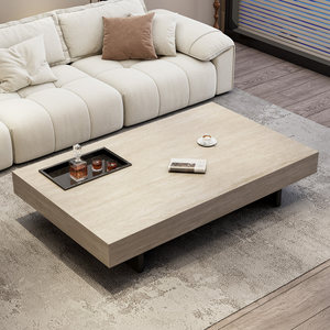 Tavolino Basso Moderno Italiano Modello Venezia Marrone, Tavolo da Caffè/Tè Rettangolare in Pietra Resistente per Arredamento di Lusso - Product Image 4