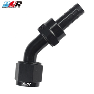 Raccord coudé noir BJR de haute qualité <span class=keywords><strong>à</strong></span> <span class=keywords><strong>sertir</strong></span> <span class=keywords><strong>à</strong></span> 45 degrés pour tuyau tressé en nylon, avec <span class=keywords><strong>collier</strong></span> de sertissage inclus - Product Image 5