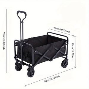 Heavy Duty Large Capacity <b>Foldable</b> Beach Shopping Utility <b>Cart</b> Collapsible 4-Wheel PVC Wheels OEM Customizable Outdoor Trolley - Product Image 3