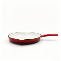 Poêle à frire en fonte émaillée 16/21 CM Poêle à poignée unique Couleur personnalisée disponible Tous les ustensiles de cuisine durables compatibles avec les poêles