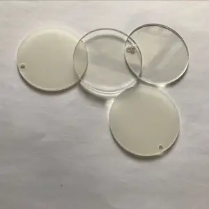 Acrylic Transparent Circle Discs and 24 Pieces Key Chains Clear Round Acrylic Keychain Blanks for DIY Projects and Crafts2 Inch