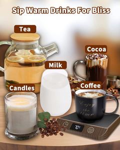 Calentador de Tazas USB Inteligente con Pantalla de Temperatura, Apagado Automático de 2 a 12 Horas, Diseño de Madera para Oficina y Hogar, Productos en Stock - Product Image 3