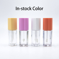 Contenants de gloss à lèvres uniques en plastique, forme cœur, rose, blanc, jaune, rose pâle, mignons, vides, avec pinceau, 5 ml