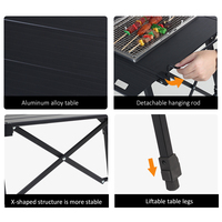 Table de pique-nique/camping/barbecue pliante en aluminium, légère, réglable en hauteur, moderne, pour l'extérieur, vente chaude, OEM