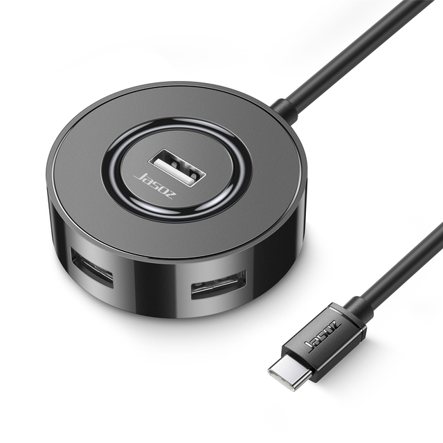 Portable 4-Port USB C Expansion Adapter 4-in-1 Round PVC Docking Station with 4 Outlets for MacBook Type C Hub Stock Available