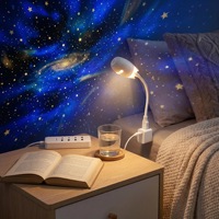 Projecteur de ciel étoilé HD avec fonction de mise au point, veilleuse de chevet pour chambre à coucher, protection oculaire, lampe de chevet USB, commande vocale, lumière d'ambiance pour voiture