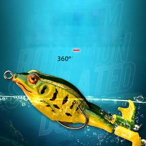 Luya จำลองแบบอ่อนขนาด9ซม. 13.5กรัมพื้นผิวรถแทรกเตอร์สีดำเหยื่อหมุนขาหมุนปรับได้กบฟ้าร้อง - Product Image 3