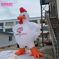 Grand Coq Gonflable Blanc pour Décoration Publicitaire