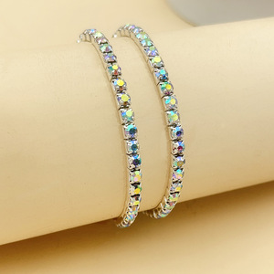 Brazalete de diamantes de imitación de 4MM con cadena de garra de una sola fila Pulsera elástica para Europa América Tamaño 16 para regalos de fiesta - Product Image 2