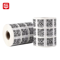 Rollo de pegatinas de código de barras QR autoadhesivo personalizado de fábrica impermeable impreso Número de serie número variable de seguridad aleatorio