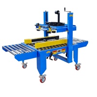 Machine de scellage de boîtes en carton semi-automatique HEKON HKF-5050 avec entraînement par courroie latérale gauche et droite, machine d'emballage pour sceller les cartons