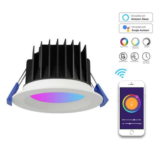 Wifi Zigbee Remmote Control RGB Dimmable LED Downlight Modern Home Indoors Colorful Switchable Ceiling Embed smart Down light ce