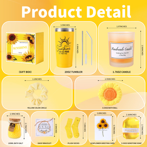 Set Regalo Spa Lussuoso Girasole per Migliori Amiche e Auguri di Pronta Guarigione - Con Bicchiere/Sapone/Set da Bagno - Regalo di Tendenza per Donne - Product Image 2