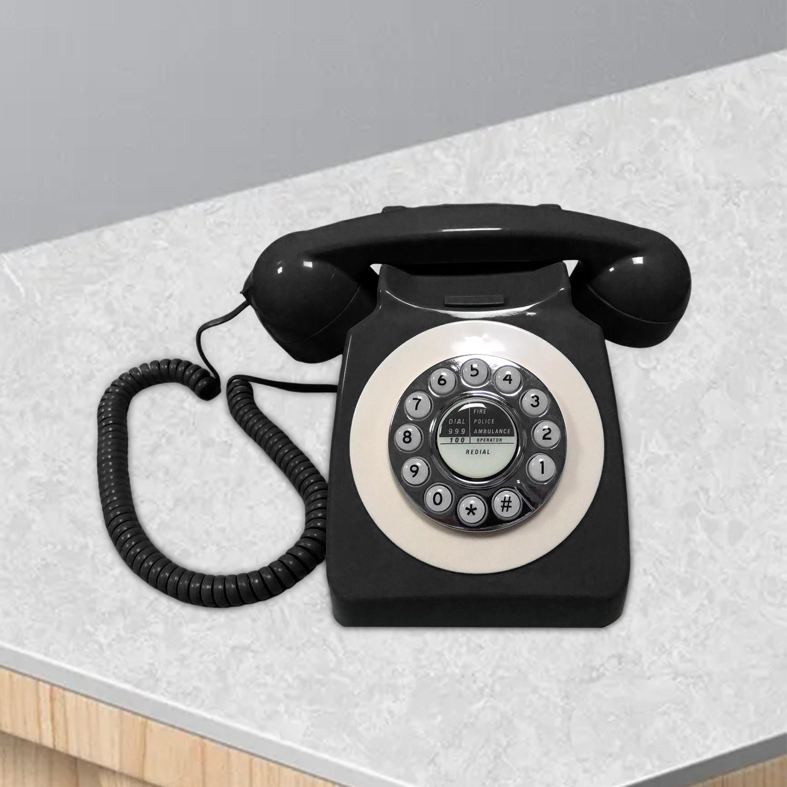 HMTE Telefono Antico Vintage Retrò, Telefono Fisso Con Filo, Ornamento