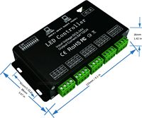 Décodeur DMX 12 canaux contrôleur RGB 60A PWM DMX512 gradateur pilote télécommande Module LED bande lumineuse pour DC12V-24V