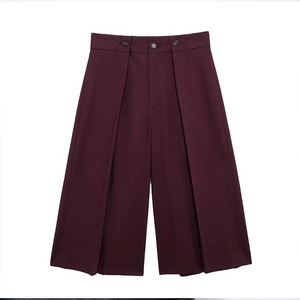 Abbigliamento da donna 2024 autunno <span class=keywords><strong>pantaloncini</strong></span> lunghi Casual a pieghe stile retrò Casual <span class=keywords><strong>eleganti</strong></span> <span class=keywords><strong>pantaloncini</strong></span> da donna Slim Fit - Product Image 1