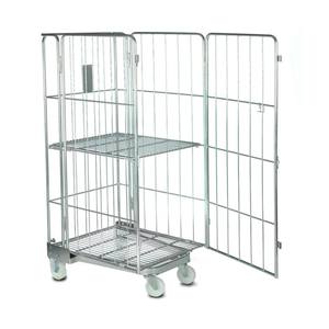 प्लेटफॉर्म ट्रॉली आपूर्तिकर्ता थोक विक्रेता प्लेटफॉर्म ट्रॉली टिकाऊ रोलिंग कंटेनर तह भंडारण गैल्वेनाइज्ड लॉन्ड्री - Product Image 6