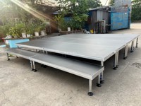 Escenario Portátil de Aluminio Ajustable para Exteriores, Plataforma Modular con Cubierta Antideslizante para Iluminación, Exhibición de Truss, Multiusos para Eventos