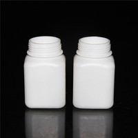 Vente en gros de flacons carrés en plastique HDPE de 100 ml avec couvercle de sécurité pour pilules, flacons pour médicaments, contenants pour pharmacies, flacons pour compléments vitaminiques