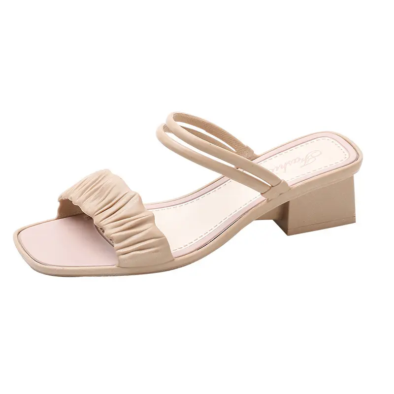 Sepatu datar PVC desainer wanita sandal datar kasual baru grosir murah sandal sandal Wedge hak tinggi sandal wanita Romawi