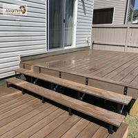 Installation Facile, Bicolore, Creux, Étanche, Haute Brillance, 140*22mm, Composite Bois-Plastique (WPC) Durable, Écologique, pour Jardin Extérieur