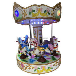 Beaux jeux à pièces enfants carouse 6 chevaux ride merry go round pour parc d'attractions - Product Image 1