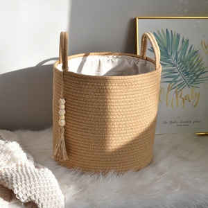 Bán Buôn Thêm Lớn Cao Cấp Bông Sợi Dây Lưu Trữ Giỏ Phong Cách Hiện Đại Cho Hộ Gia Đình Sử Dụng Với Quần Áo Bẩn & Bé Đồ Chơi Lưu Trữ - Product Image 3