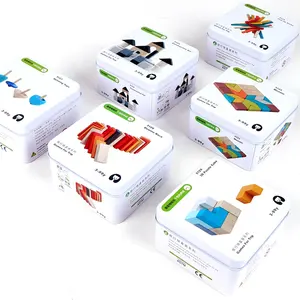 Jeu de voyage en bois dans une boîte en métal, <span class=keywords><strong>cadeaux</strong></span> en bois, <span class=keywords><strong>jeux</strong></span> en métal KJ6944 - Product Image 1