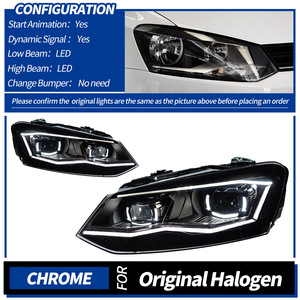 09-18 Polo 12V 55W Headlight Assembly Modification LED Lens Daytime Running Lights Sequential Turn Signals 1 Year Warranty - Product Image 3